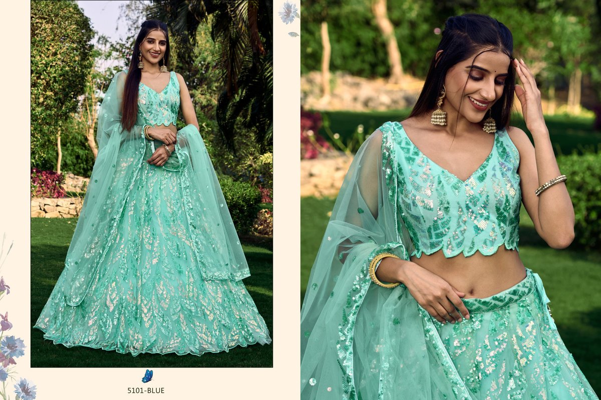 ZEEL CLOTHING MEERA 5101-BLUE TO 5101-YELLOW 1
