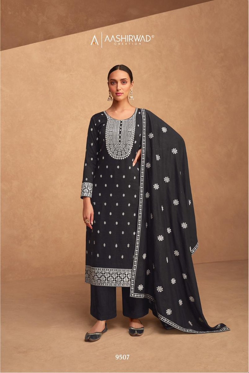Aashirwad Creation Kashida 9504-9507 Series 4