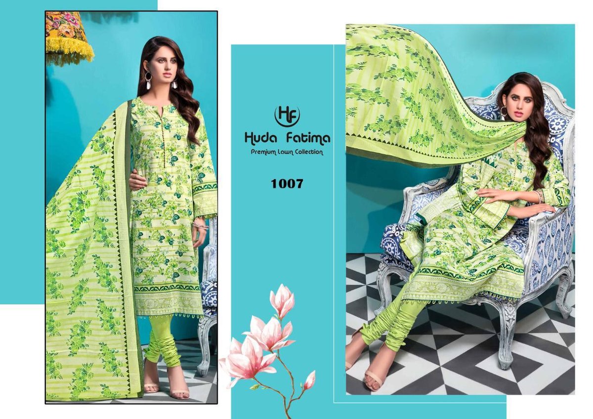 Huda Fatima Premium Lawn Collection Vol-1 1001-1010 Series 7