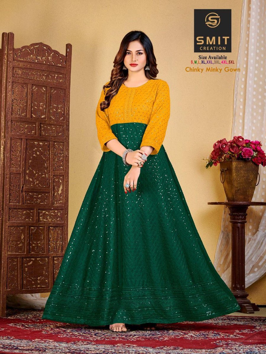 Poonam Designer Chinky Minky Gown 1001-1008 Series 2