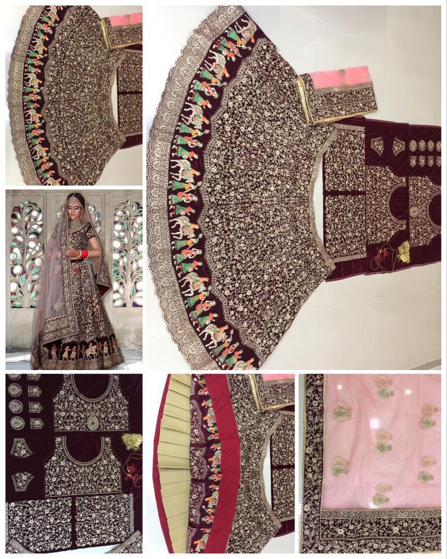 Bollywood Bridal Designer Lehenga DJ-134 Colors 4