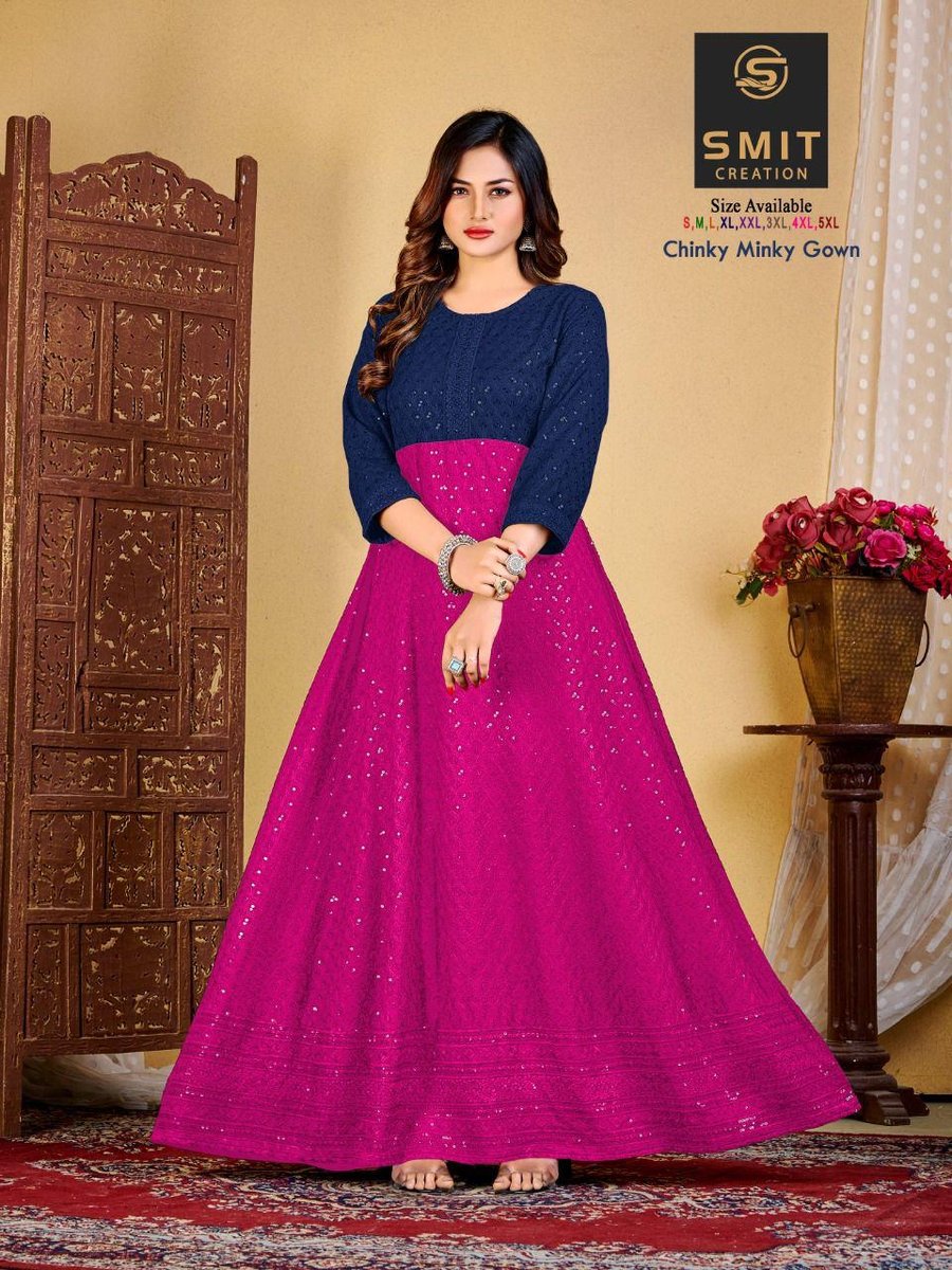 Poonam Designer Chinky Minky Gown 1001-1008 Series 6