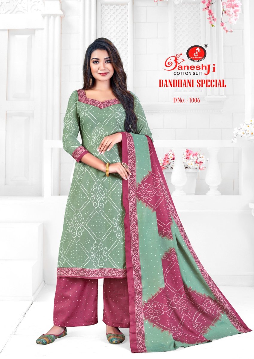 Ganeshji Cotton Suits Bandhani Special 1001-1012 Series 6
