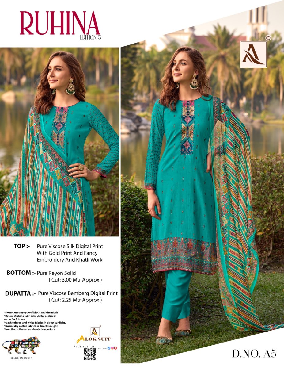 Alok Suit Ruhina Vol-5 A1 to A8 Series 5