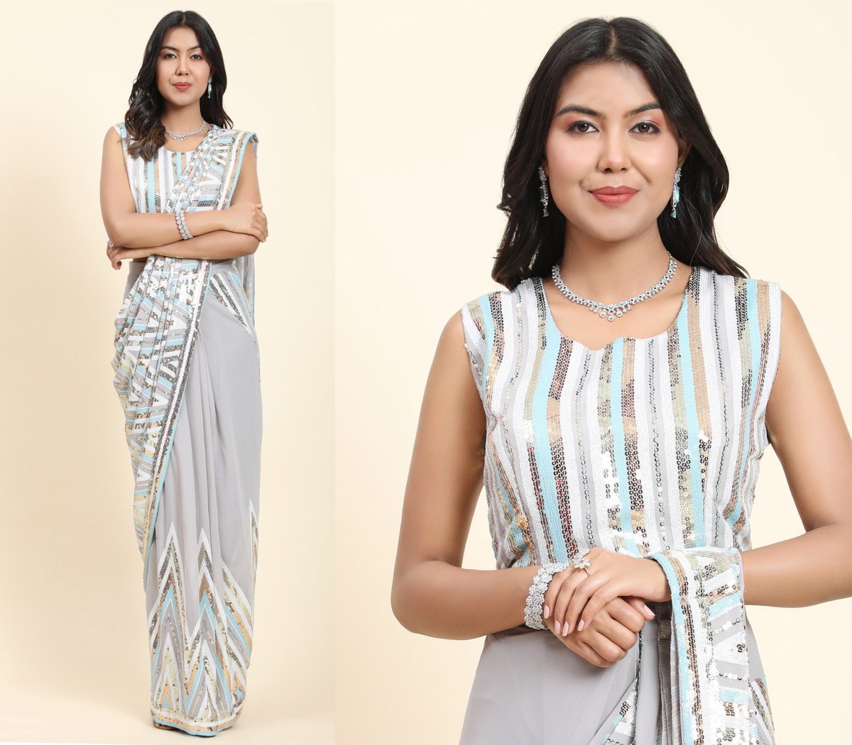 Aamoha Trendz Ready To Wear Designer Saree 255 Colors 1