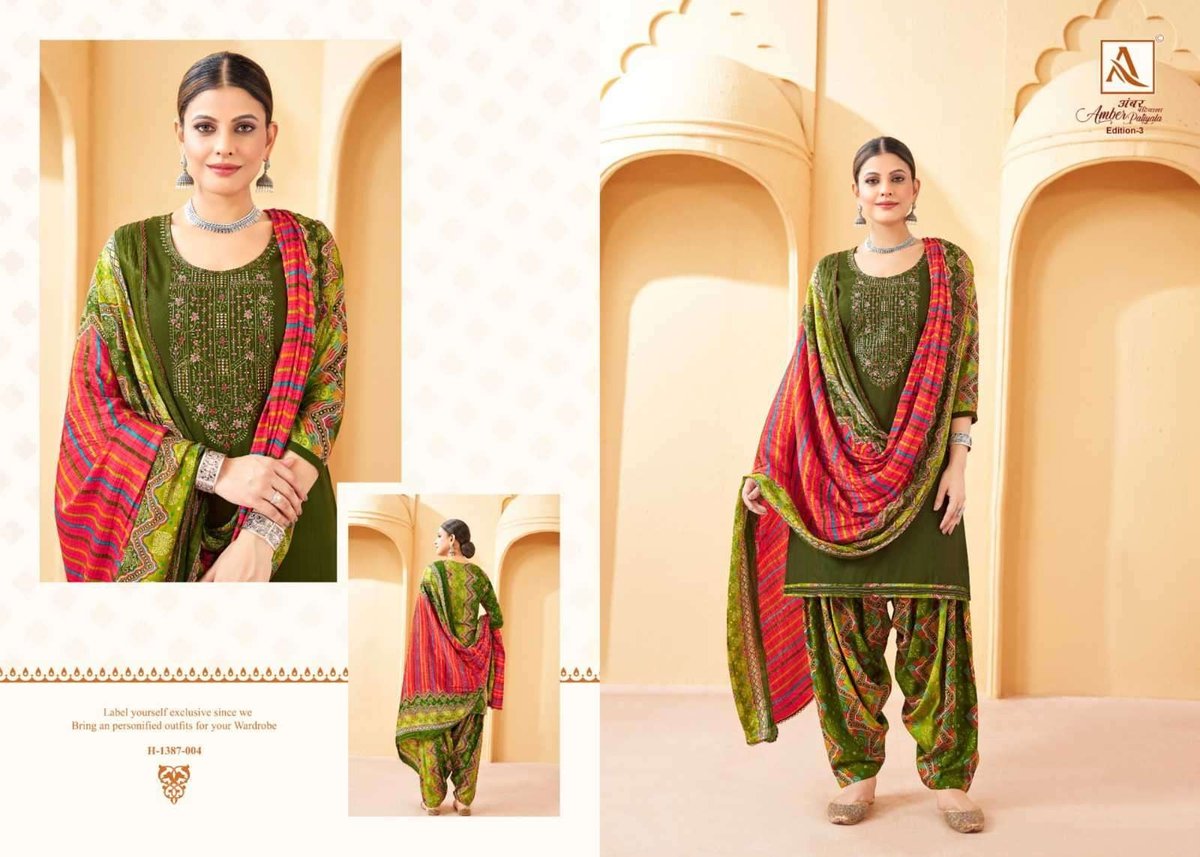 Alok Suit Amber Patiyala Edition Vol-3 1387-001 to 1387-008 Series 4