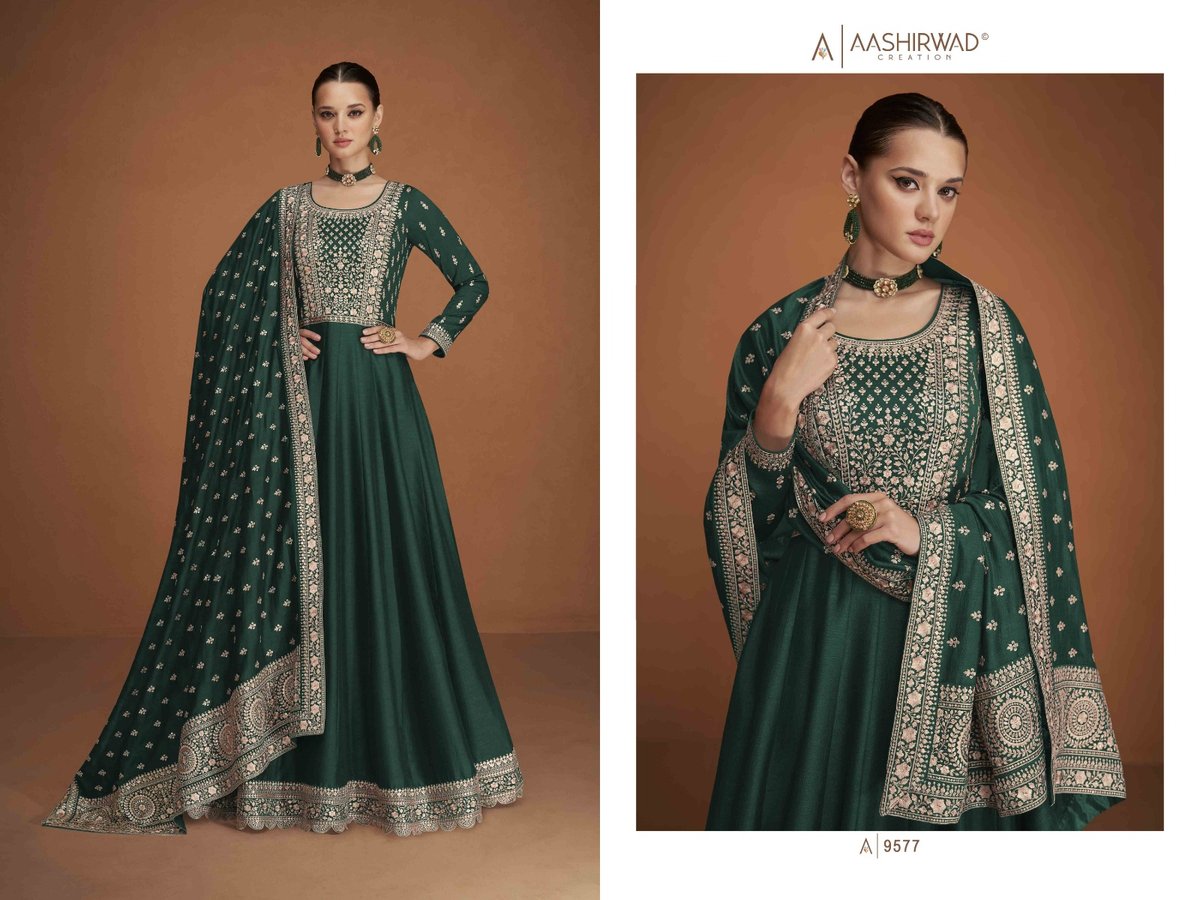 Aashirwad Creation Gulkand Veera 9577-9581 Series 1