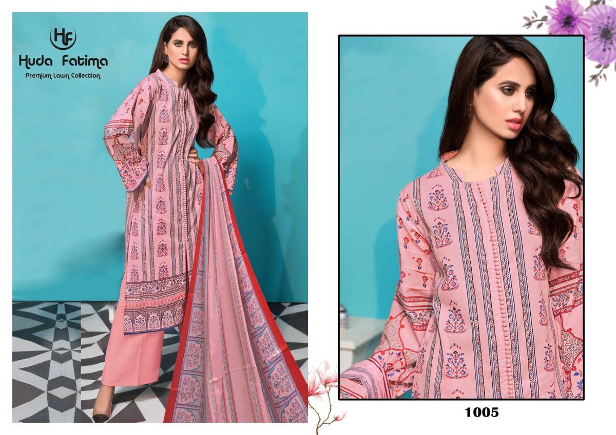 Huda Fatima Premium Lawn Collection Vol-1 1001-1010 Series 5