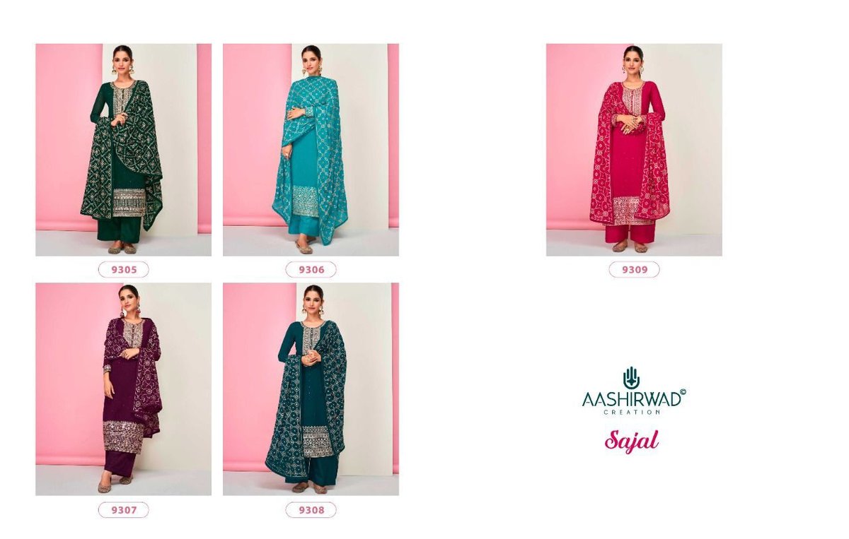 Aashirwad Creation Gulkand Sajal 9305-9309 Series 6