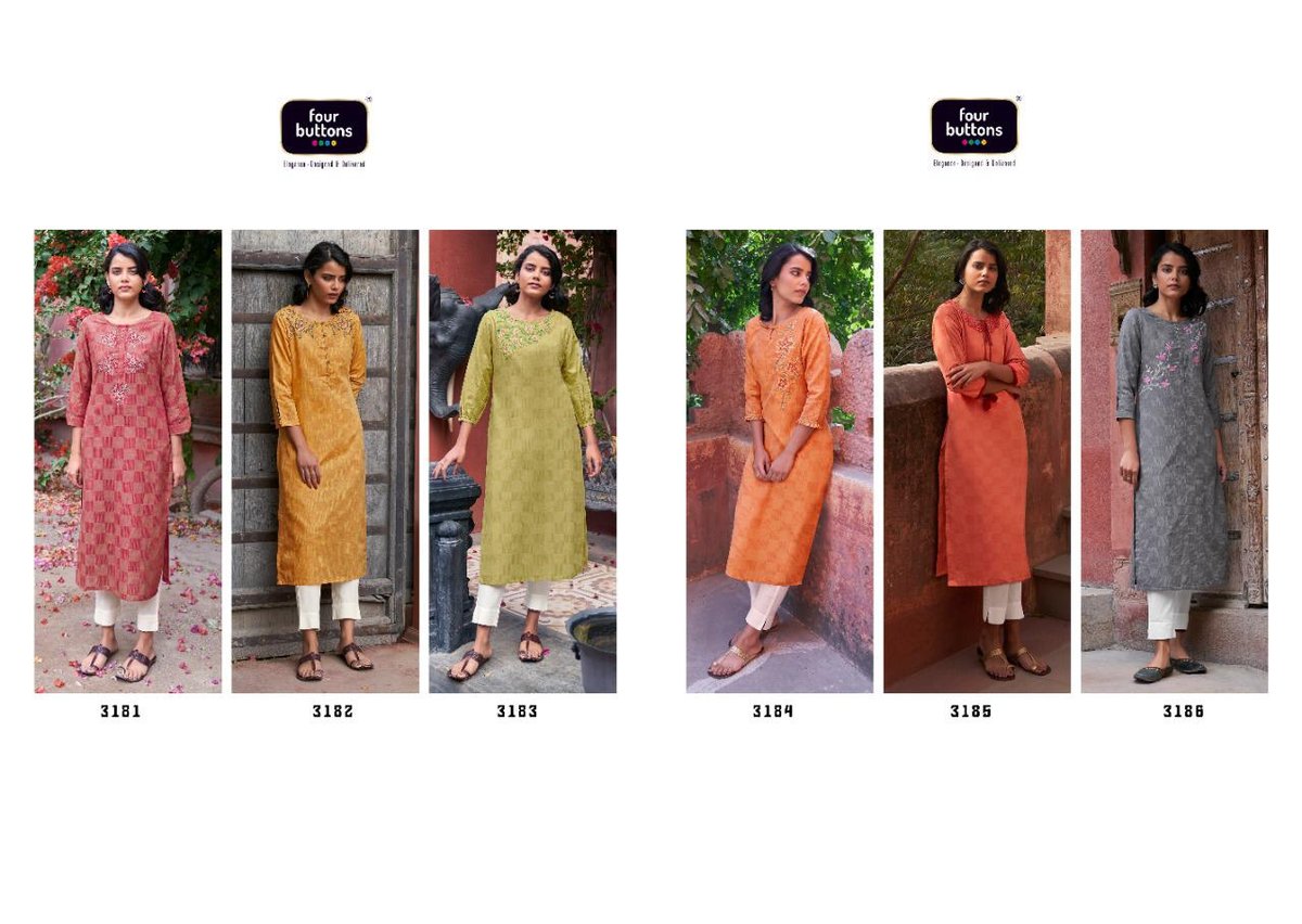 Four Buttons Plum Vol-2 3181-3186 Series 7