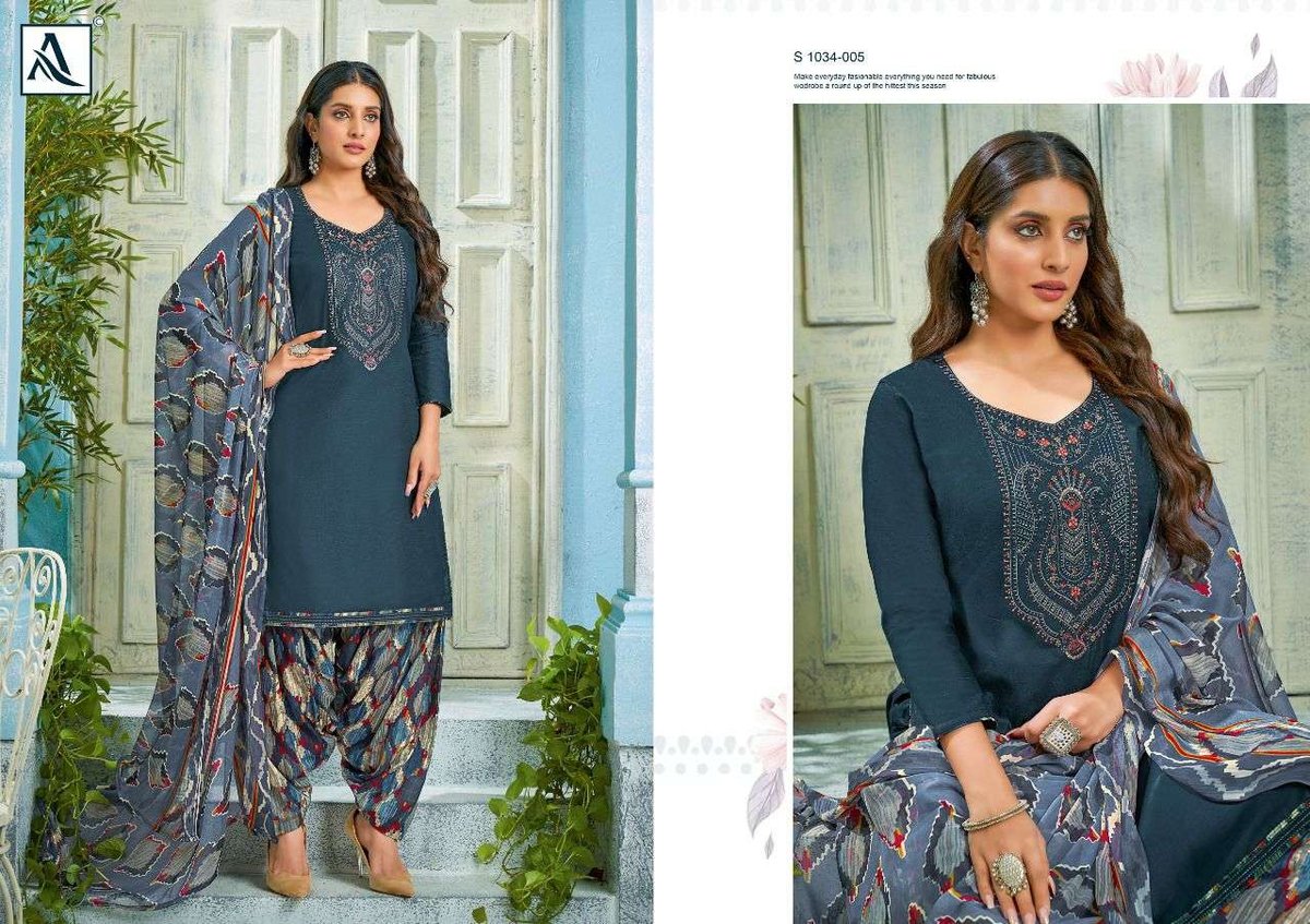 Alok Suits Nusrat-E-Patiyala 1034-001 to 1034-008 Series 5