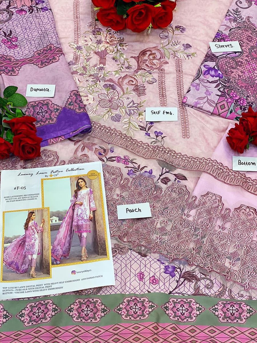 CS Luxury Lawn Festive Collection Vol2 F-05 To F-09 Suits 2