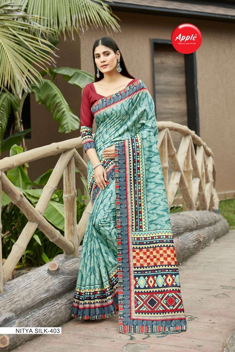 Apple Saree Nitya Silk Vol-4 401-408 Series 3