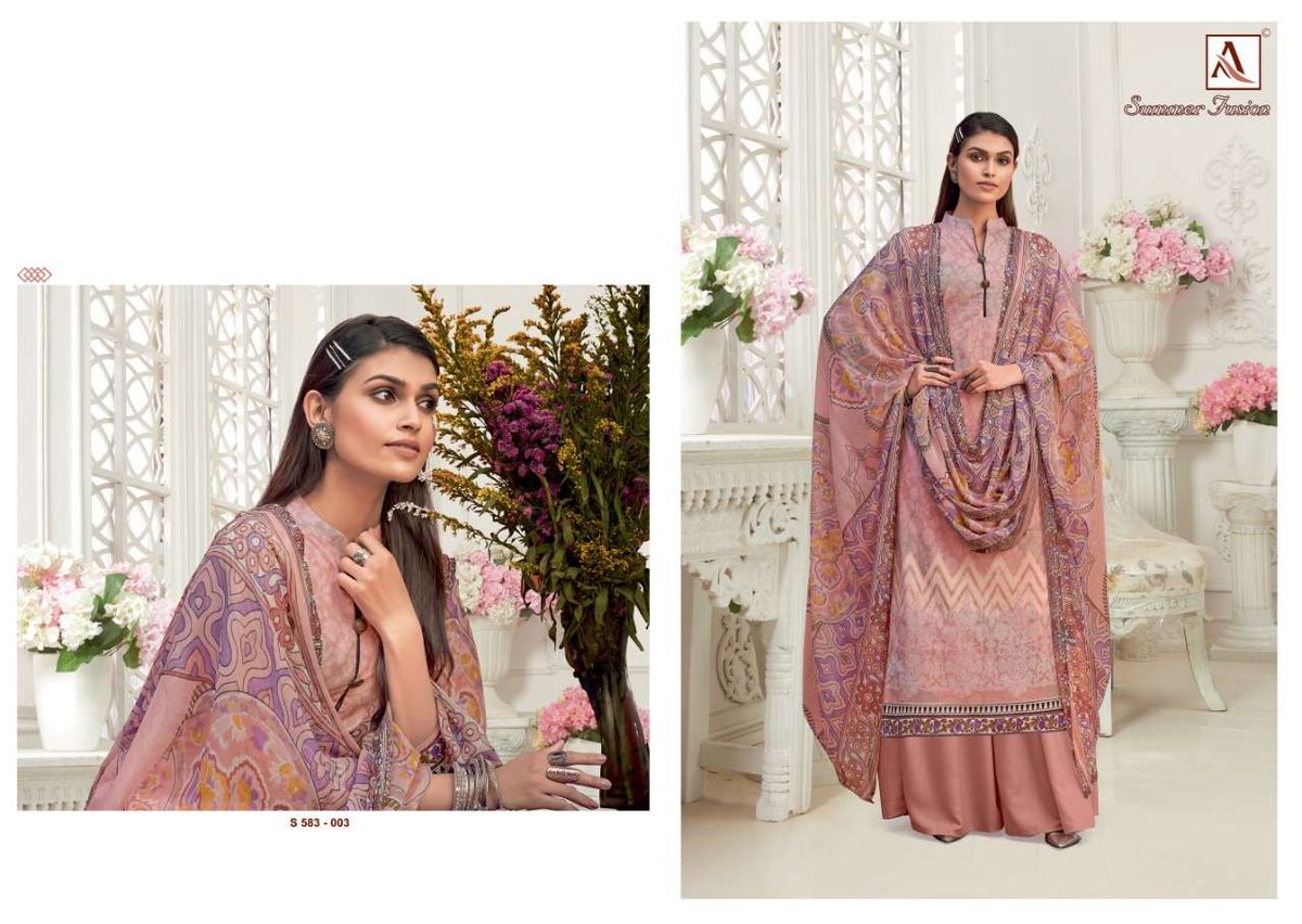 Alok Suits Summer Fusion 583-001 To 583-010 Series 3