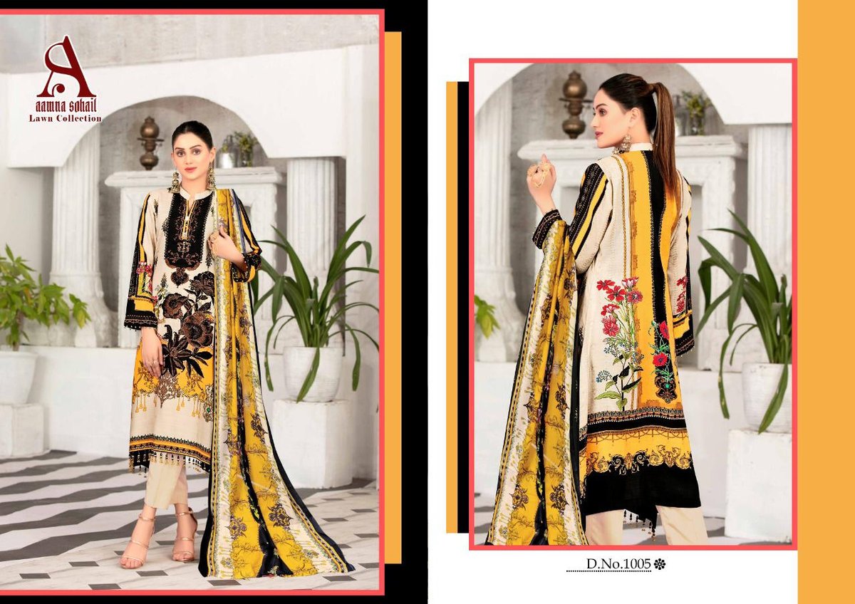 Aamna Sohail Lawn Collection 1001-1010 Series 5