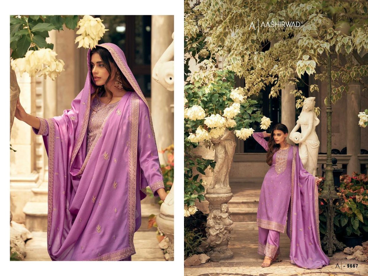 Aashirwad Creation Gulkand Zeeya 9664-9669 Series 4