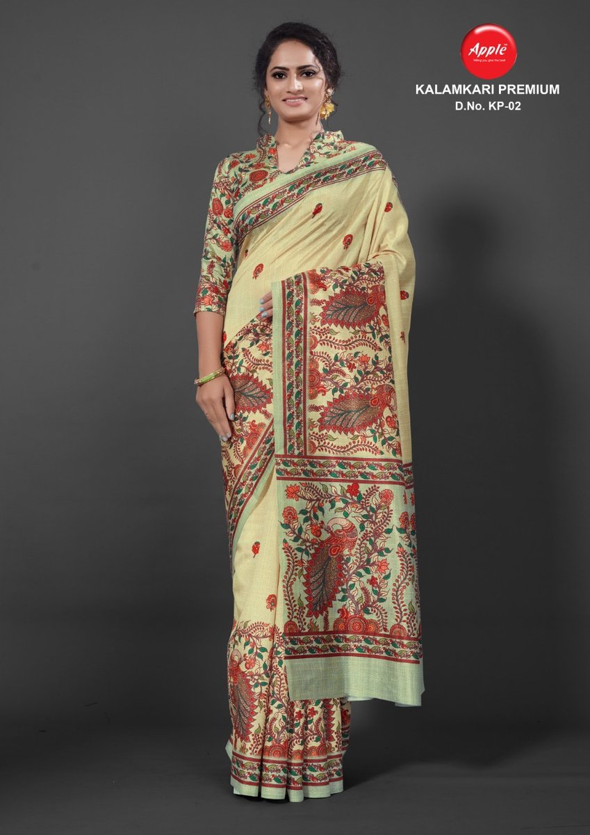 Apple Saree Kalamkari Premium KP-01 to KP-12  Series 2