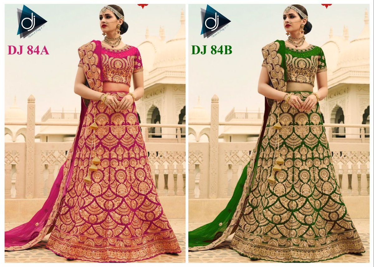 DJ 84 Colors Silk Heavy Wedding Wear Bridal Lehenga 3