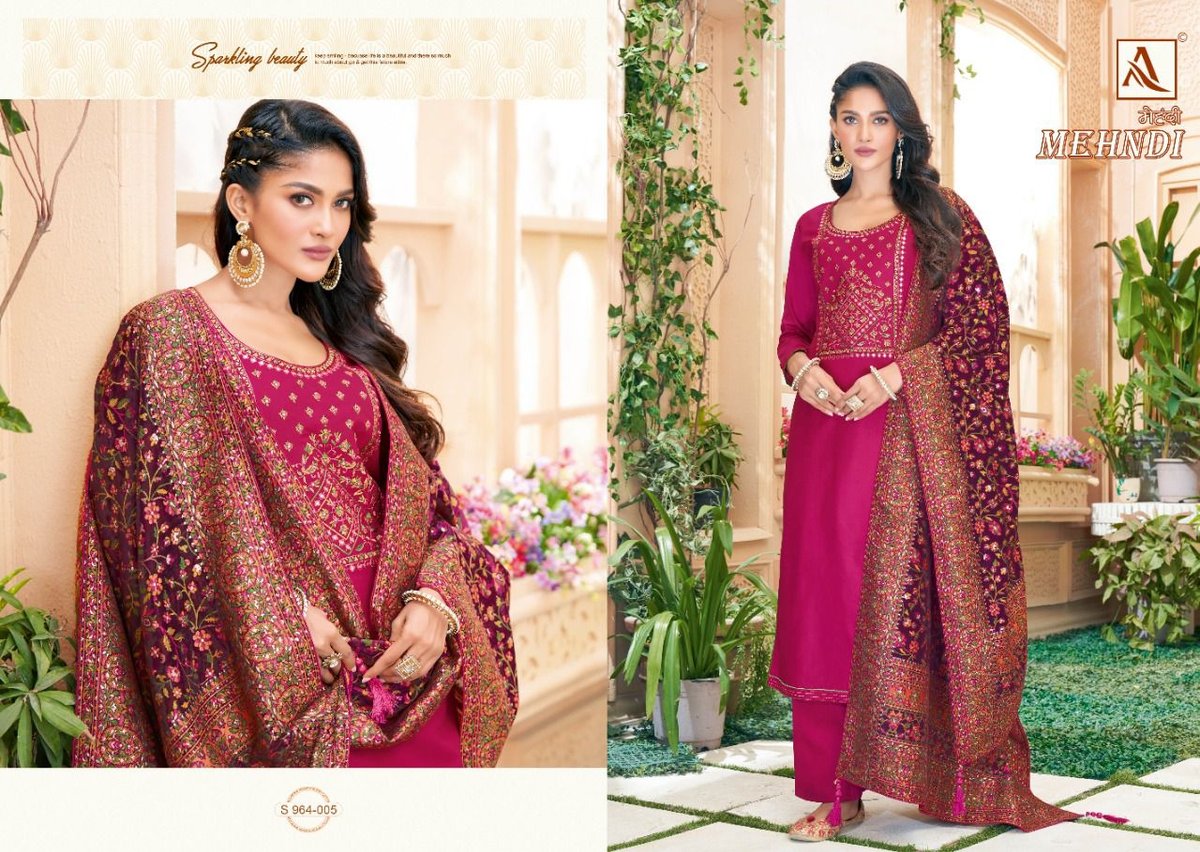 Alok Suit Mehndi 964-001 to 964-008 Series 5
