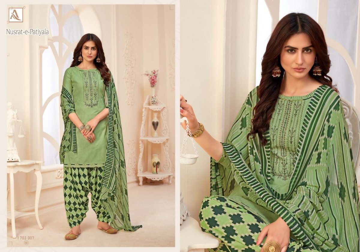 Alok Suits Nusrat E Patiyala 703-001 to 703-010 Series 7