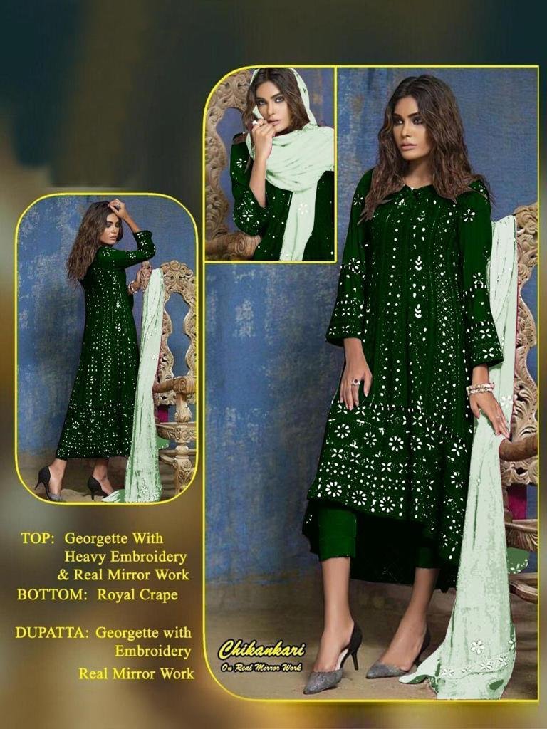 Chikankari Mirror Work Designer Suits Colors 8