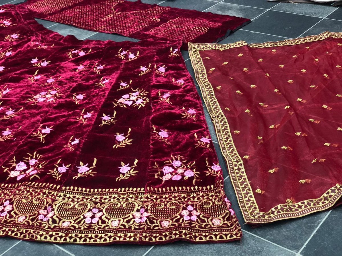 Designer Bridal Maroon Lehenga Choli LG-289 4