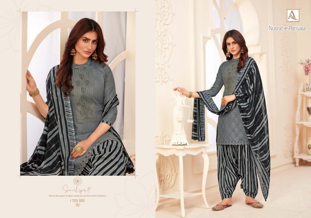 Alok Suits Nusrat E Patiyala 703-001 to 703-010 Series 2