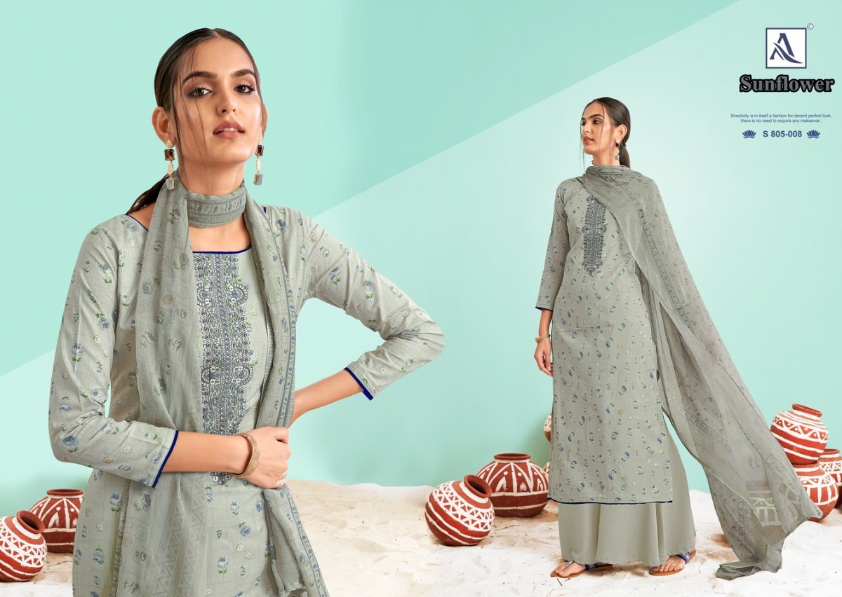 Alok Suit Sunflower 805-001 to 805-010 Series 8