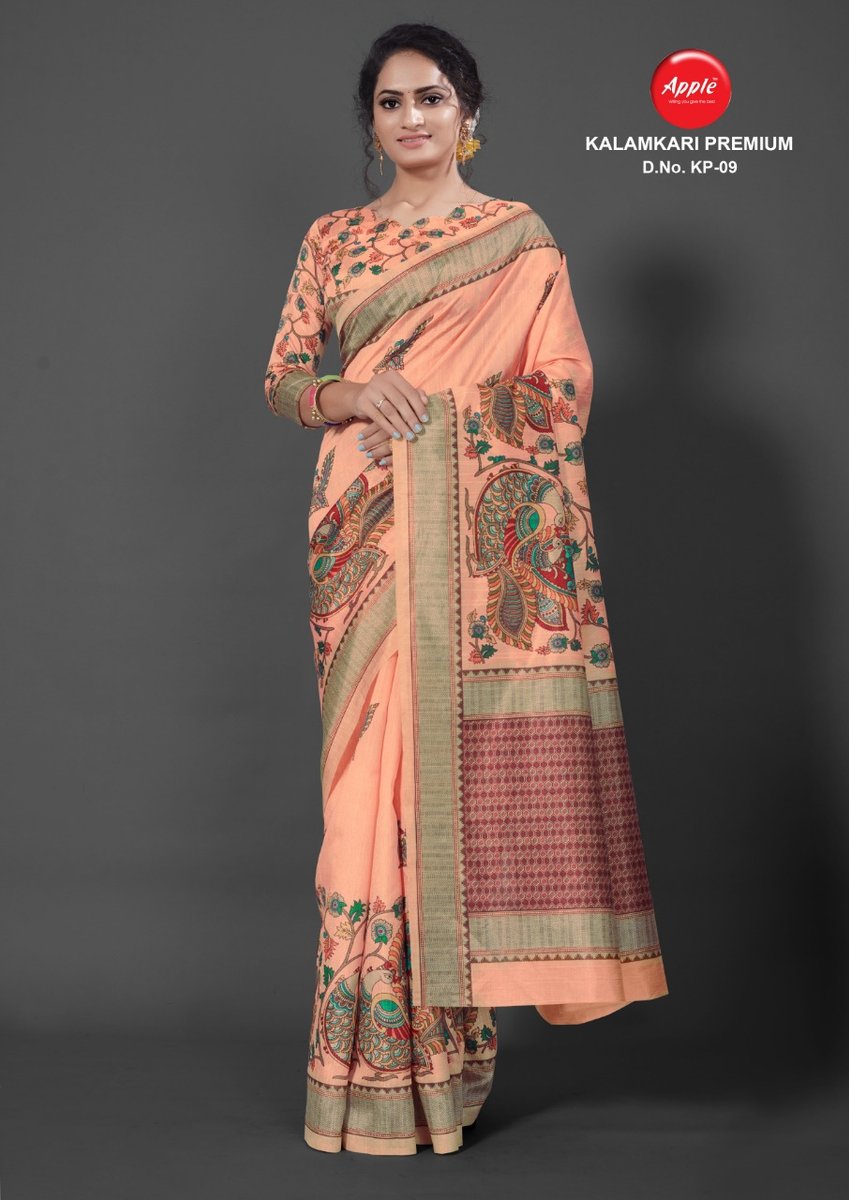 Apple Saree Kalamkari Premium KP-01 to KP-12  Series 9