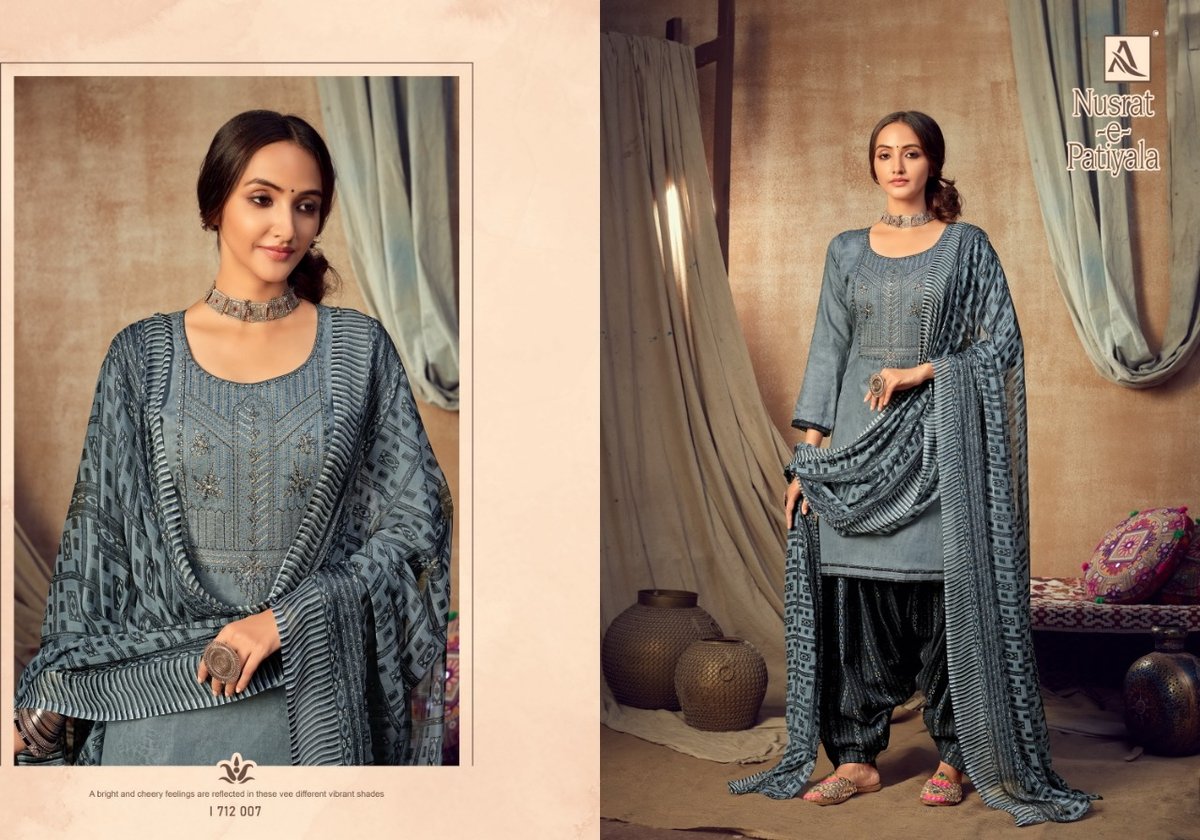 Alok Suits Nusrat-E-Patiyala 1712-001 to 1712-010 Series 7