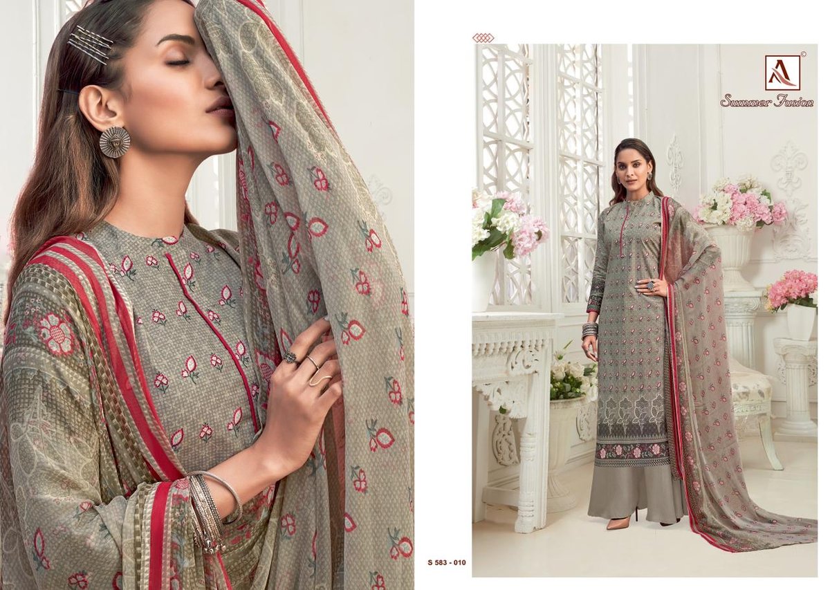 Alok Suits Summer Fusion 583-001 To 583-010 Series 10