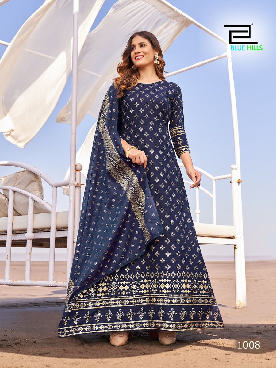 Blue Hill Dupatta Town 1001-1008 Series 8