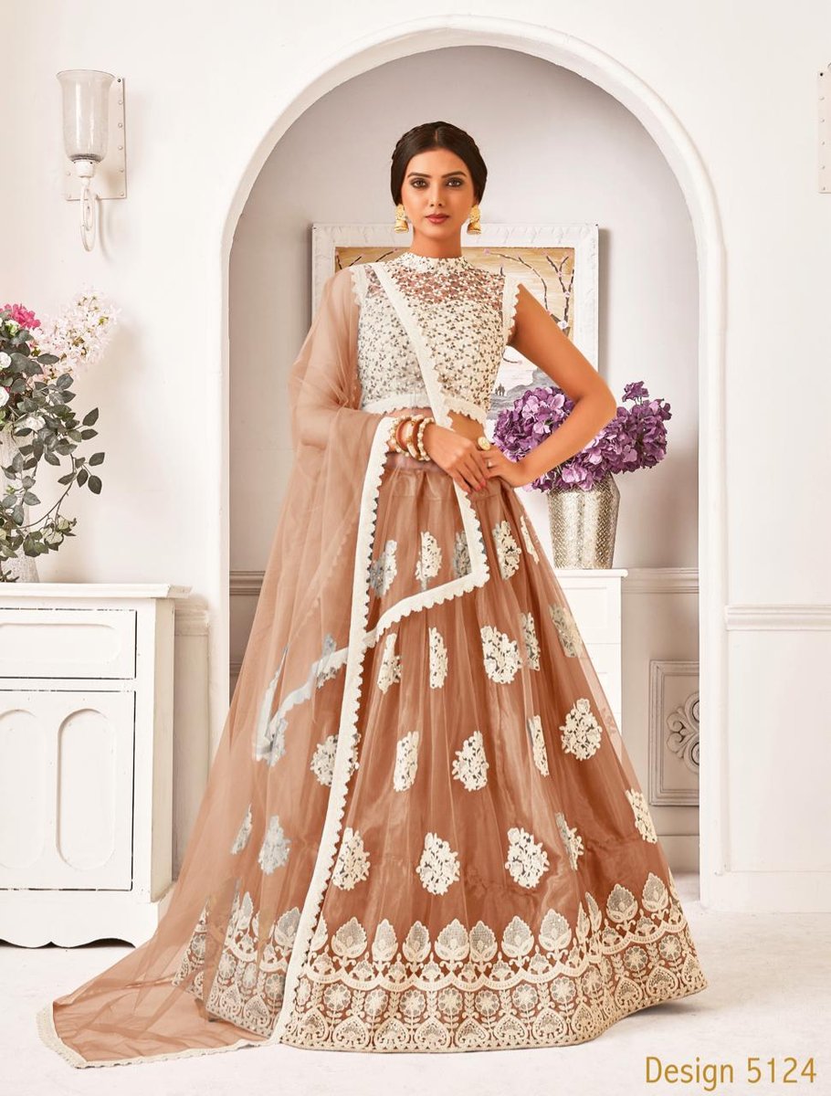 Bollywood Designer Mono Net Lehenga 5124 Colors 4