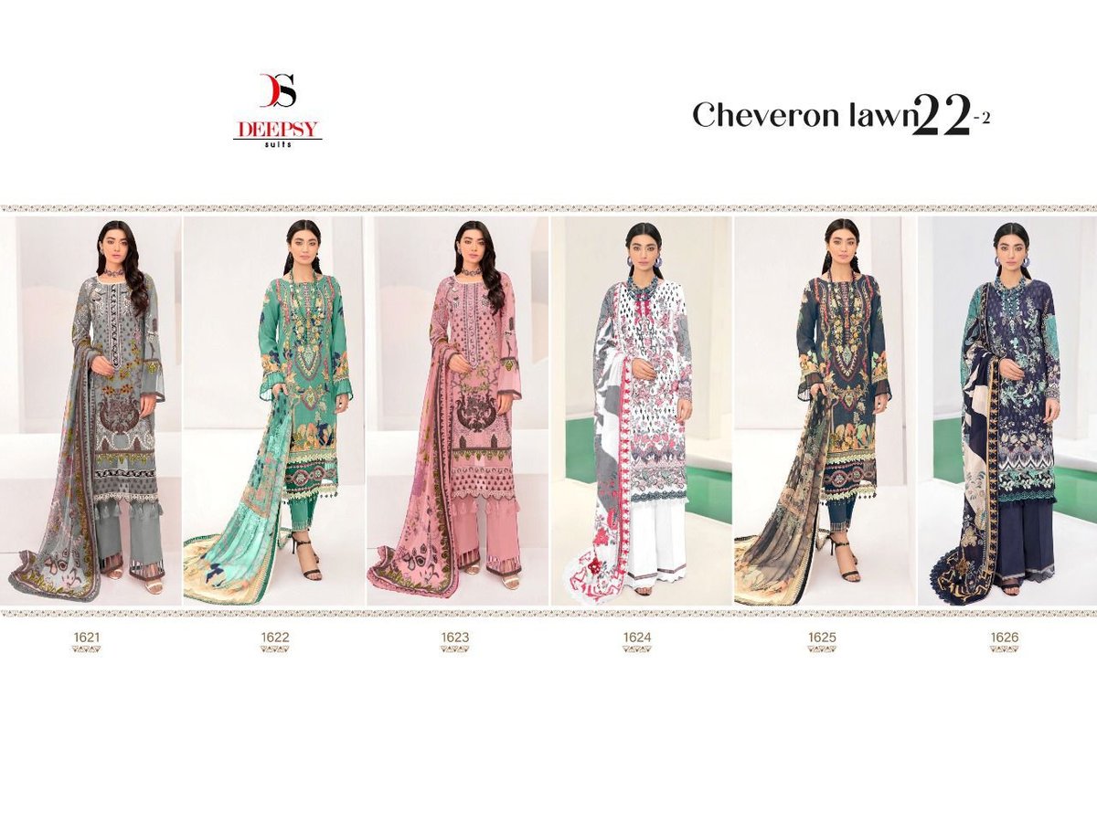Deepsy Suits Cheveron Lawn 22 Vol-2 1621-1626 Series 7