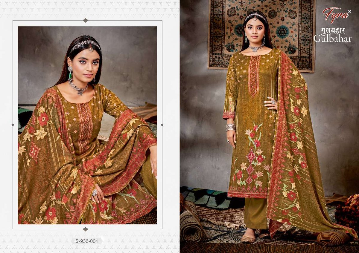 Alok Suit Fyra Gulbahar 936-001 to 936-008 Series 1