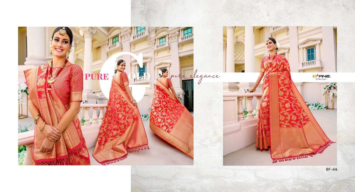 B Fine Saree Kadwa Weave BF-410-BF-421 Series 7