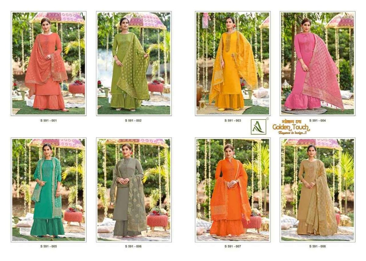 Alok Suits Golden Touch 591-001 to 591-008 Series 9