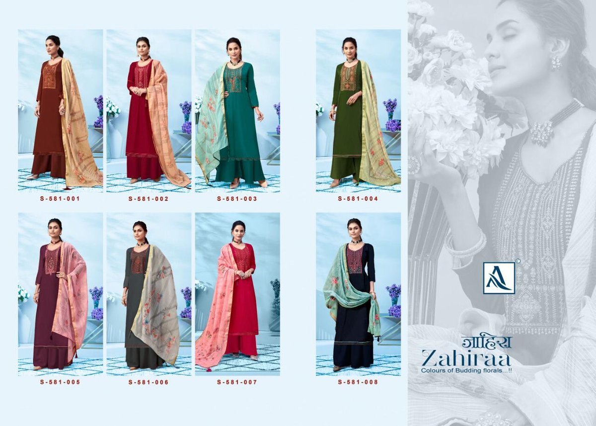 Alok Suits Zahiraa 581-001 to 581-008 Series 9