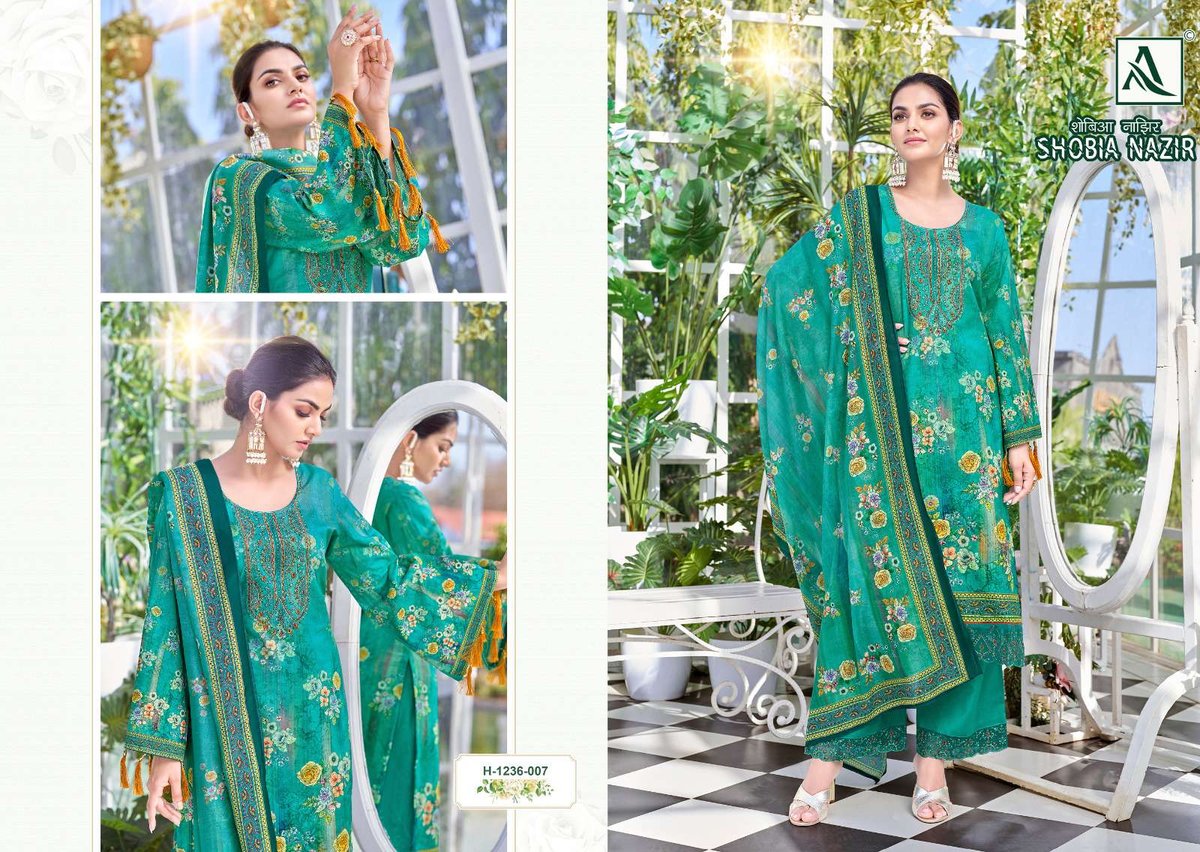 Alok Suit Shobia Nazir Lawn Collection 1236-001 to 1236-010 Series 7