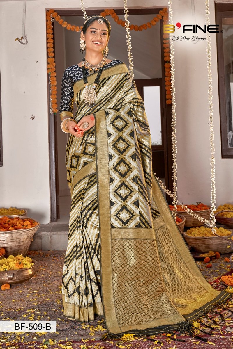 B Fine Saree Parampara BF-509 to BF-511 Colors 2
