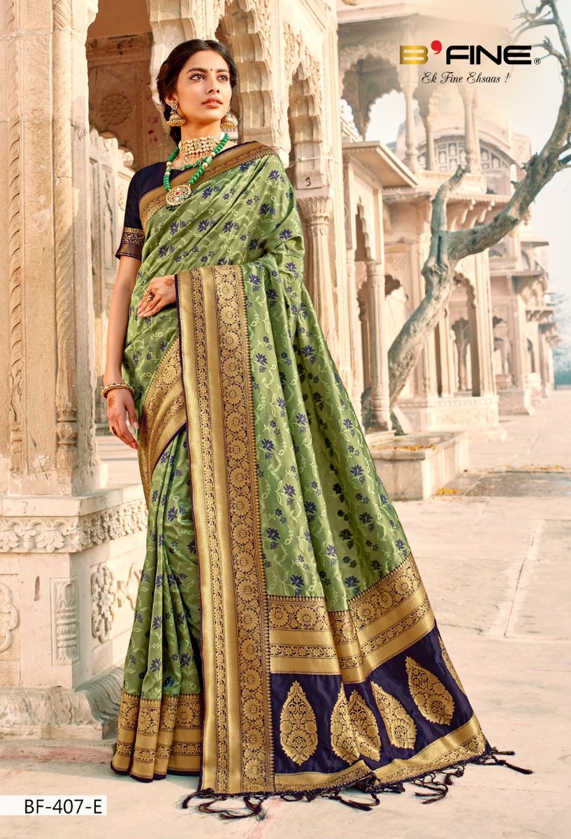 B Fine Saree Handwoven BF-406 to BF-409 Series 10