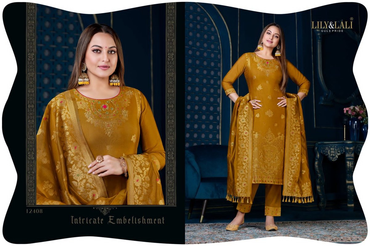 Lily And Lali Organza Jacquard Silk Kari Vol-3 12401-12408 Series 8