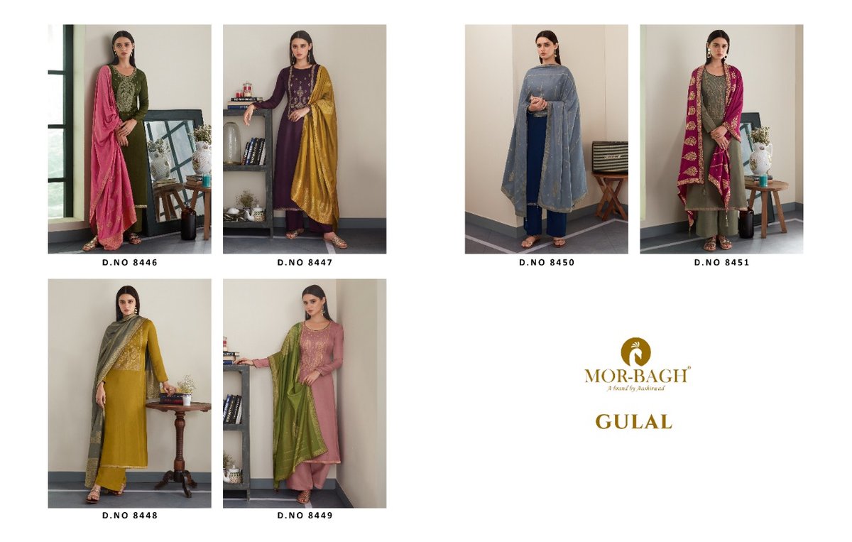 Aashirwad Creation Mor Bagh Gulal 8446-8451 Series 7