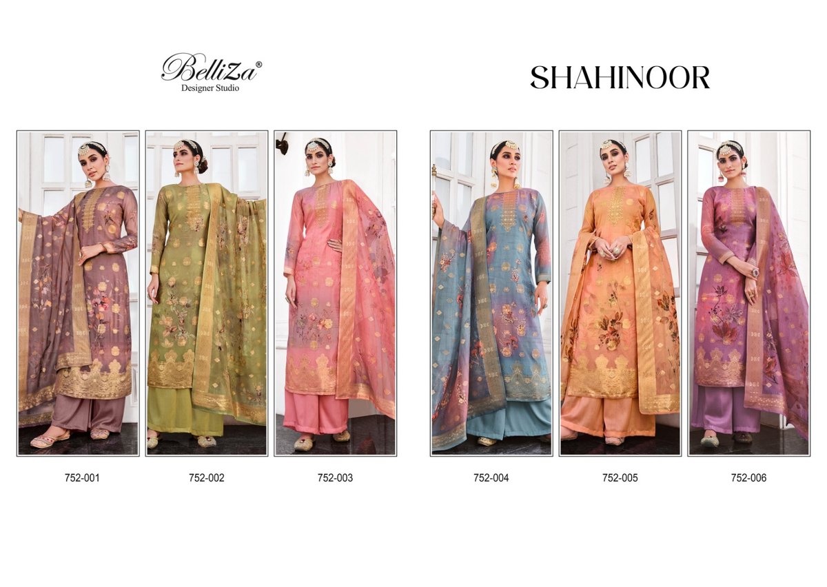 Belliza Designer Shahinoor 752-001 to 752-006 Series 7