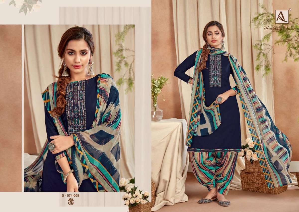 Alok Suits Patiyala Fusion 574-001 to 574-010 Series 8