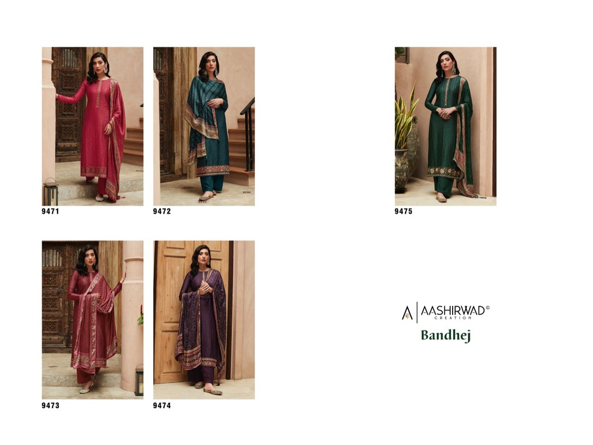 Aashirwad Creation Bandhej 9471-9475 Series 6