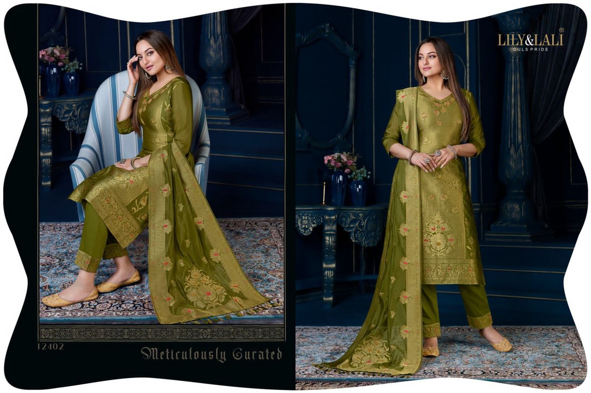 Lily And Lali Organza Jacquard Silk Kari Vol-3 12401-12408 Series 2