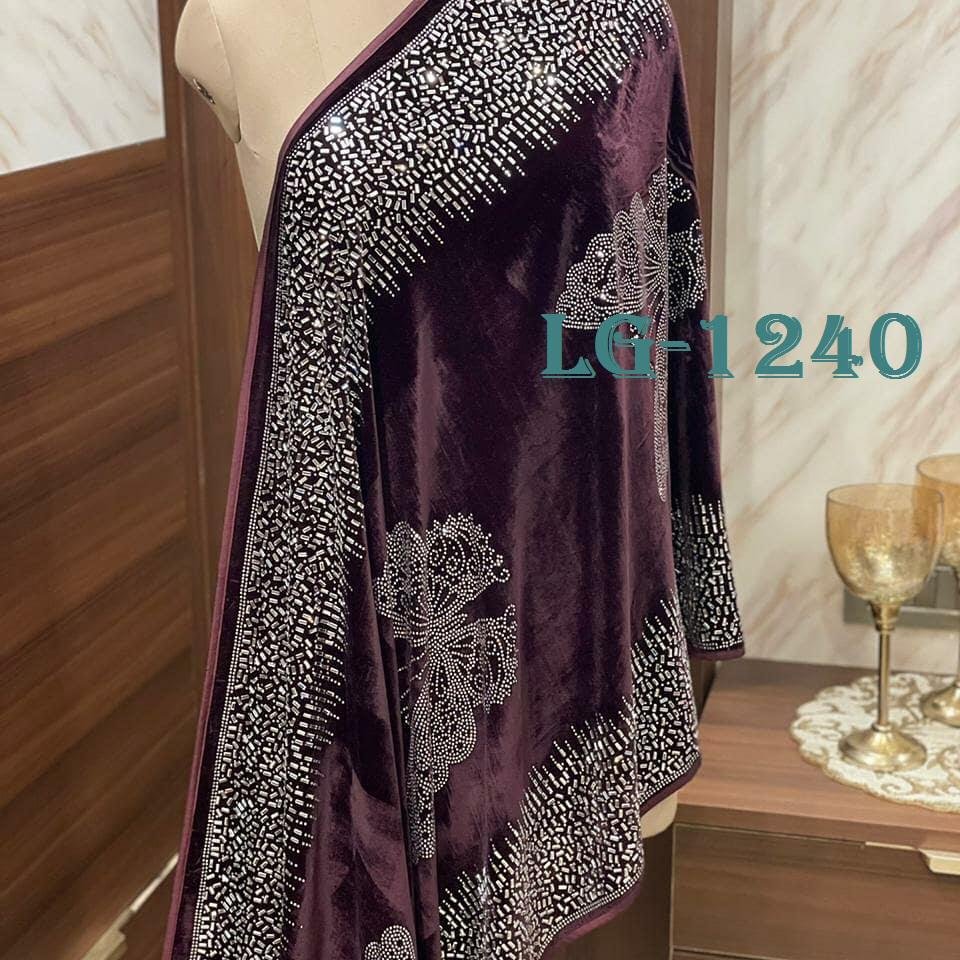 Party Wear Velvet Designer Saree LG-1240 Colors 1