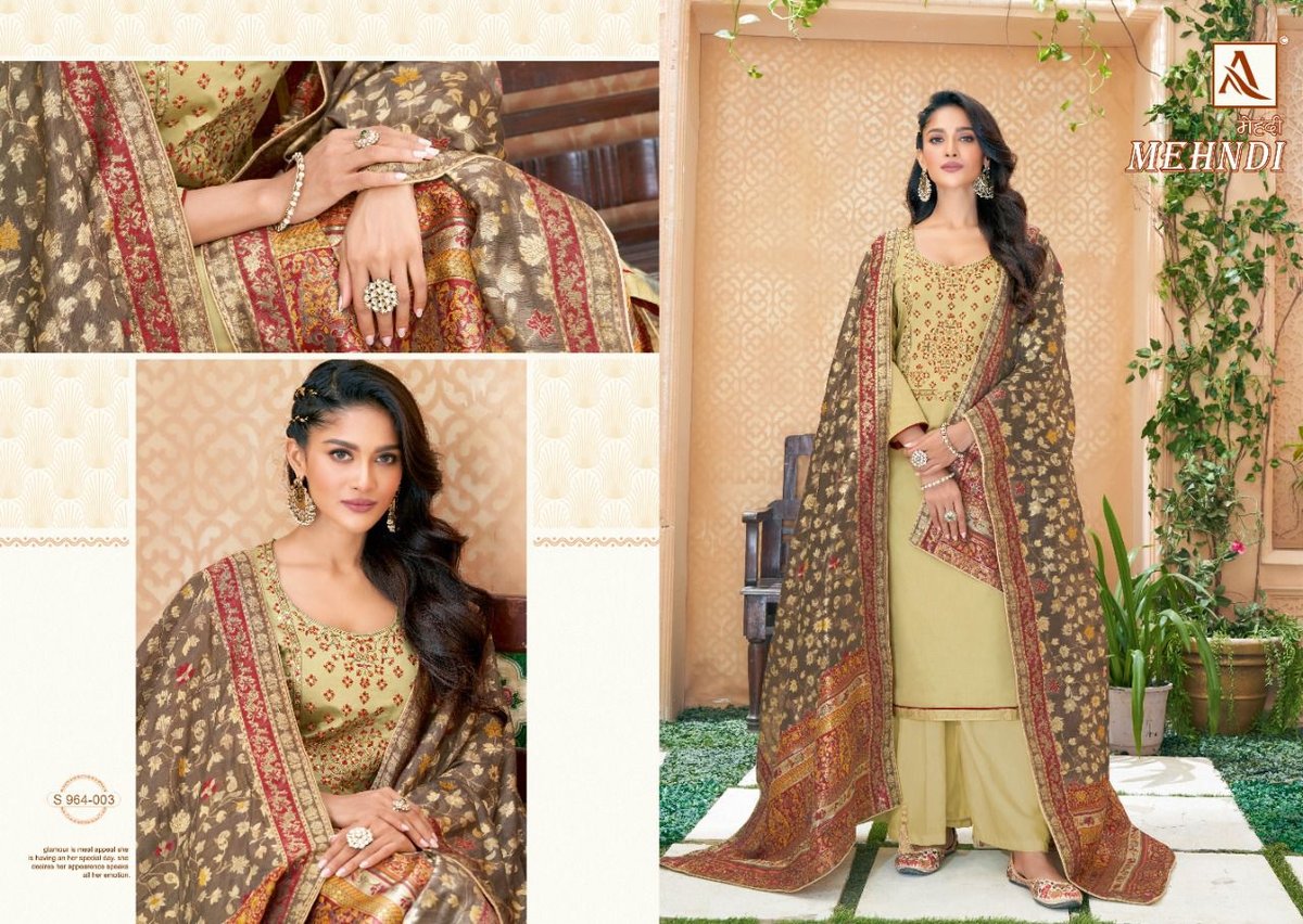 Alok Suit Mehndi 964-001 to 964-008 Series 3