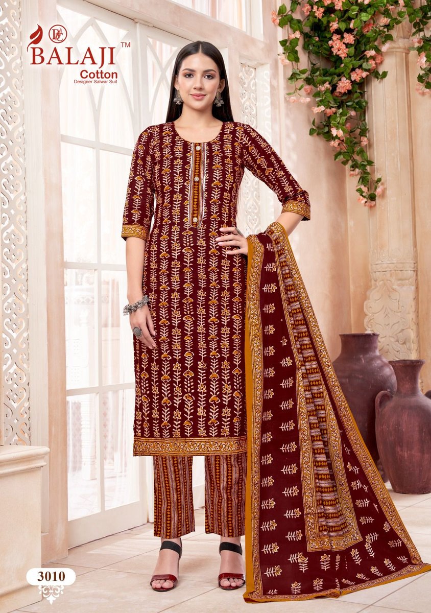 Balaji Cotton Art Work Vol-3 3001-3012 Series 10